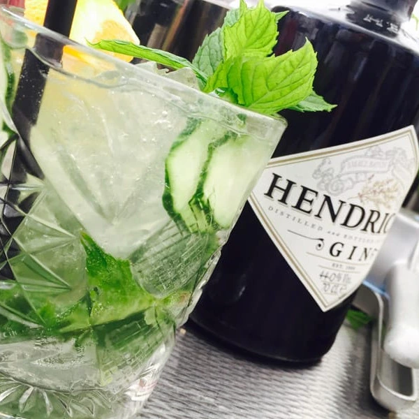 Hendrick's Gin Tonic Cocktail mit Gurke und Minze